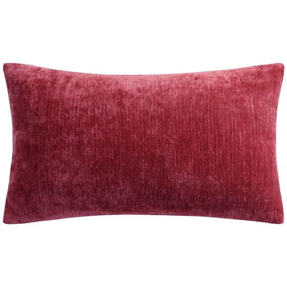 Chenille Throw Pillow Covers Cushion Water Repellent 12"x20" Burgundy - Picture 1 of 6